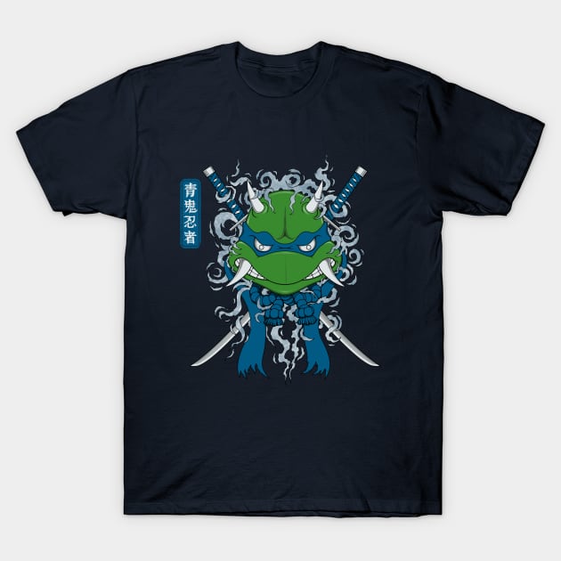 Blue Oni Ninja T-Shirt by pigboom